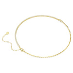 Matrix necklace Round cut, White, 18K gold finish